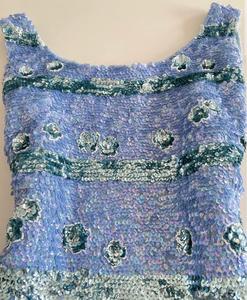 Lavender Mist Autumn Heavily <b>Sequined</b> Sleeveless <b>Top</b> Breathable Eco-Friendly Georgette Lining 40" Glamorous Party Wear - Product Image 3
