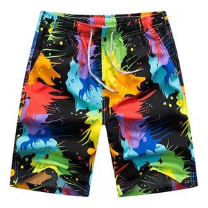 Custom <b>Men</b> Printed Shorts Quick Dry Drawstring Casual Swim <b>Trunks</b> Short Length Mid Waist With Pockets - Product Image 2