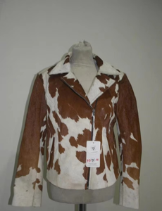 Chaqueta Bluson de Cuero Genuino con Estampado Animal para Mujer, Transpirable, de Lona - Product Image 1