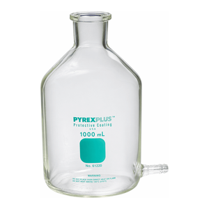 ขวดดูดสารแก้วโบโรซิลิเกต PYREXPLUS พร้อมท่อด้านข้างเคลือบ PVC สำหรับท่อในห้องปฏิบัติการ - Product Image 3