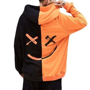 Sweat-shirts à capuche en polaire avec poche kangourou, impression personnalisée, bicolore, coupe oversize - Product Image 1