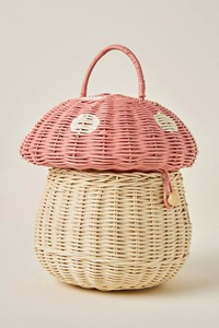 Panier en osier blanc en forme de champignon à pois dorés, fait main, pour rangement, vente en gros, écologique, fabriqué au Vietnam, prêt à être expédié - Product Image 4