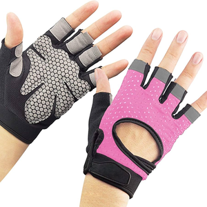 <b>Half</b> Finger Fitness Gloves Black White Breathable Mesh Gym Training Non <b>Slip</b> Unisex Custom Breathable Neoprene Fitness Gloves - Product Image 4