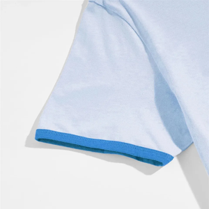 T-shirt à manches courtes pour homme, color block, respirant, en polyester, style adulte, pour l'été - Product Image 6