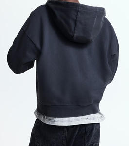 เสื้อฮู้ดดี้ซิปแบบสวมหัวทรงโอเวอร์ไซส์สำหรับผู้ชาย ผลิตตามสั่ง (OEM) พิมพ์ลายได้ตามต้องการ ผ้าถักเนื้อหนัก 360 กรัม ทรงหลวมไหล่ตก สไตล์สตรีทแวร์ เป็นมิตรต่อสิ่งแวดล้อม - Product Image 4