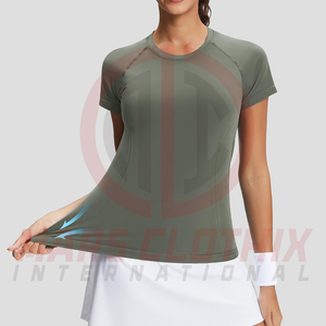 2026 New Design Blank Plain Street Wear Women Gym T <b>Shirt</b> Women Printed Casual Wear T <b>Shirt</b> In Solid Color - Product Image 2