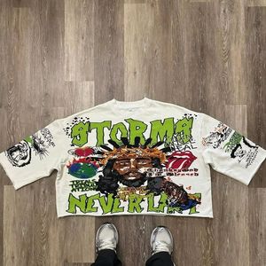 Stormy Never Run T-Shirt Men's Oversized Cropped Streetwear Short Sleeve 100% Cotton Jersey O-Neck Style Custom <b>Logo</b> - Product Image 2