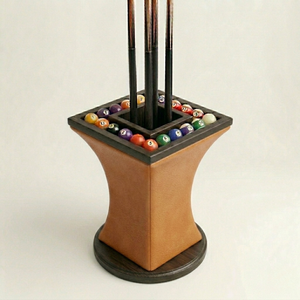 Argmac Royal Pillar Modern <b>Cue</b> Holder Stand with Fluted PU Leather Pattern, Space-Saving Design for <b>Pool</b> & Snooker Accessories - Product Image 3