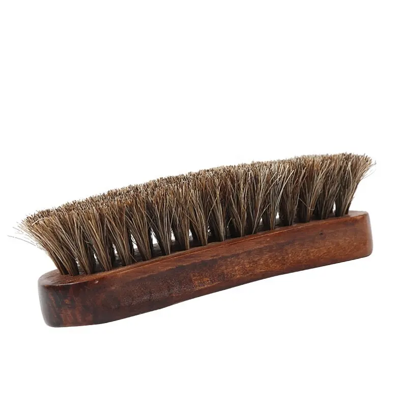 100% Horsehair Leather Shoe Polish Brush with Bamboo Handle Shoe Brush