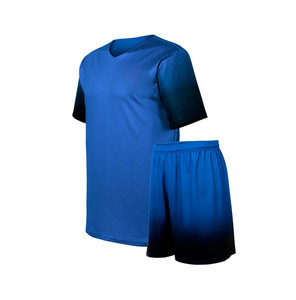 Men's <b>Blue</b> <b>And</b> <b>White</b> <b>Striped</b> Soccer Jersey Set Short Sleeve V Neck Moisture Wicking Regular Fit Adult Uniform - Product Image 2