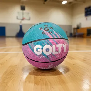 ลูกบาสเก็ตบอล GOLTY ไซส์ 5  วัสดุ PU  ไส้ยางบิวทิล  ทนทาน เป็นมิตรกับสิ่งแวดล้อม น้ำหนักเบา กันน้ำ ดีไซน์สีชมพูฟ้า - Product Image 2