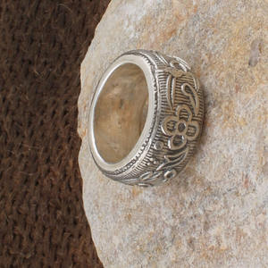 Anillo de Plata de Ley 925 Vintage para Mujer, Anillo de Boda con Grabado Floral de Filigrana Antigua, Anillo de Joyería Retro de Plata Oxidada - Product Image 3