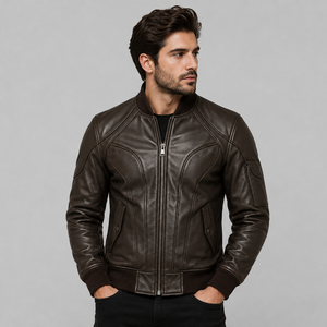 Veste en cuir véritable pour homme, nouvelle collection, design tendance, manches longues, style streetwear, veste en cuir professionnelle - Product Image 1