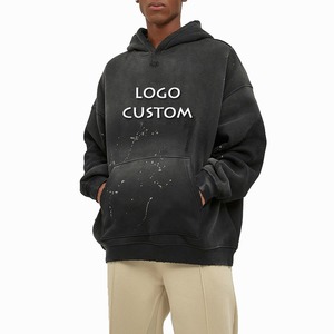 Sweat à capuche personnalisé avec logo, coupe oversize à épaules tombantes et coupe carrée, fournisseur, faible MOQ, 100% coton et polyester, options d'impression, broderie et lavage - Product Image 6