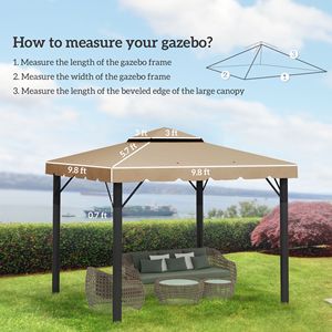 Toldo de Repuesto para Gazebo Color Caqui de 10 Pies x 10 Pies, Compatible con los Modelos 84C 051 o 84C 269 - Product Image 3