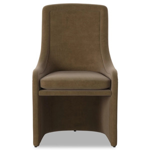 Chaise de salle à manger moderne en tissu, chaise d'appoint rembourrée, fauteuil de loisirs gris foncé pour appartement, hôtel, restaurant - Product Image 2