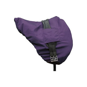Housse de selle de cheval en nylon violet avec sangles noires et fermeture à boucle - Product Image 1