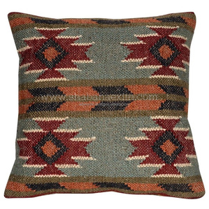 Cotton Handloom Indian Geometric Modern Kilim Cushion Cover Eco-Friendly Washable Outdoor 30x50 - Product Image 4