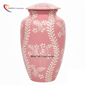 Trending Aluminum Adult Pink Cremation <b>Urn</b> for Human Ashes Elegant Handcrafted Metal Memorial Funeral <b>Urn</b> Secure Threaded Lid - Product Image 4