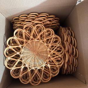Vinagreen Handmade Woven Rattan Wedding Basket Plate <b>Circular</b> Flower Pattern Fancy Weaving Home Decor Ninh Binh - Product Image 1
