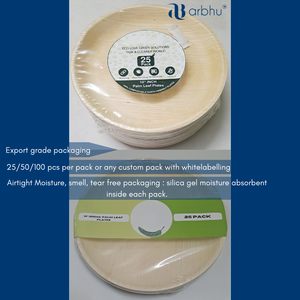 Assiette ronde de 8 pouces en feuille de palmier Areca, compatible micro-ondes, biodégradable, vaisselle durable pour la restauration - Product Image 3