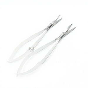 Silver Blade White Powder Coated New Brow Scissors Stainless Steel Spring Scissors Beauty <b>Tools</b> Sustainable - Product Image 2