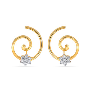Anillo Espiral de Lujo en Tono Dorado con Diseño Floral Cultivado en Laboratorio, Elegante Diseño de Espiral Abierta y Centro de Flor Brillante - Product Image 1