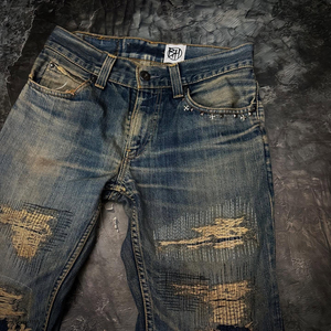 Jeans de Mezclilla Rectos de Primera Calidad, Algodón y Spandex Transpirables, Desgastados, con Logotipo Personalizado para Hombre, Color Lavado - Product Image 6