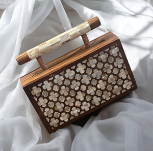 Luxury Vintage Mother Pearl Clutch Bag Handcrafted Iridescent Shell Purse <b>Zipper</b> Button High-End Portable Fashion Accessory <b>for</b> - Product Image 4