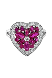 Diamond and Blue Sapphier Ring in 92.5 Sterling Silver KLSR-11272 - Product Image 4