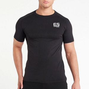 เสื้อยืดออกกำลังกายผู้ชายใส่สบาย ระบายอากาศ แห้งเร็ว ผ้ายืด/โพลีเอสเตอร์ แขนสั้น ขายดีที่สุด ขายตรงจากโรงงาน - Product Image 1
