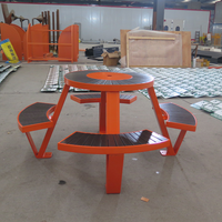Tables rondes orange sur mesure pour les cantines scolaires, les salles de classe, les terrasses, table de pique-nique européenne durable