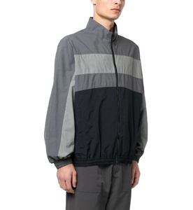 OEM Manufacturer Plus Size Breathable Nylon Windbreaker <b>Jacket</b> Custom Woven Fabric Fur Street Wear Color Block Embroidery <b>Men</b> - Product Image 5
