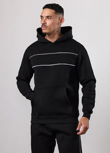 Conjunto Deportivo Informal para Hombre, Sudadera con Capucha Negra, Pantalones Deportivos de Color Sólido con Bolsillos Laterales, Ropa Deportiva para Otoño - Product Image 6