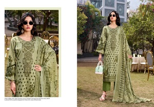 Salwar Kameez de Algodón Puro para Mujer, Estampados Digitales Exclusivos, Bordado Pesado, Estilo Moderno, Corte Regular, para Bodas y Ocasiones Especiales - Product Image 2