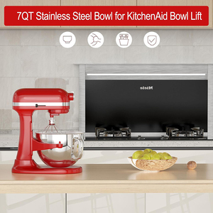 Recambios Aptos <span class=keywords><strong>para</strong></span> Lavavajillas de Grado Alimenticio, Accesorios <span class=keywords><strong>para</strong></span> Batidora de Cocina, Tazón Mezclador de Acero Inoxidable de 7 QT, Tazón <span class=keywords><strong>para</strong></span> Mezclar <span class=keywords><strong>KitchenAid</strong></span> - Product Image 6