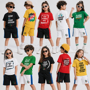 เสื้อยืดและกางเกงขาสั้นเด็ก ชุดเซ็ตผ้าฝ้ายพิมพ์ลายหมี สำหรับเด็กชายและเด็กหญิง ระบายอากาศได้ดี ลดราคาสินค้าเด็กช่วงซัมเมอร์ - Product Image 4