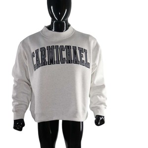 CARMICHAEL USA Men's Women <b>Mock</b> <b>Neck</b> Crew <b>Neck</b> Sweatshirt Regular Fit Cotton Pullover Casual Autumn Wear Letter Print Front - Product Image 2