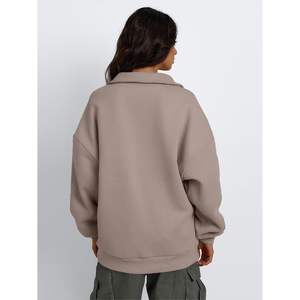 Moda 2024 Otoño/Invierno moda reina mujer media cremallera suéter de gran tamaño sudaderas Casual manga larga estilo diario tamaño 4XL - Product Image 4
