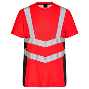 Camisetas de trabajo de alta visibilidad 100% algodón para la construcción, ropa de trabajo, seguridad, con cinta reflectante para trabajadores - Product Image 3