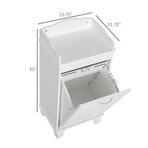 31\" Free Standing White Home Organizer Hamper Tilt Out <b>Laundry</b> <b>Storage</b> Cabinet for Bathroom Use - Product Image 3