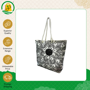 Bolsa de Playa de Lona Hecha a Mano con Asa de Cordón y Motivo Tradicional Indio Patcitra, de Alta Calidad, Venta al Por Mayor para Compradores Serios - Product Image 3