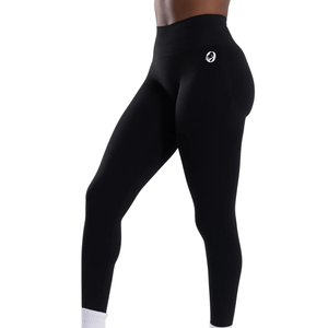Legging noir taille haute moulant longueur genou sans couture pour femme, idéal pour la gym, le fitness, le yoga, l'entraînement et la course à pied, avec compression et extensibilité - Product Image 3