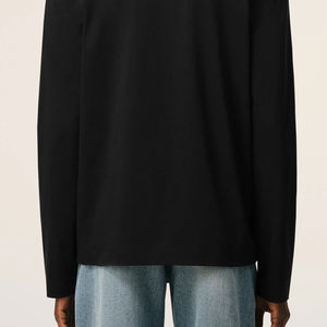 T-shirt Homme 100% Coton Oversize à Épaules Tombantes, Streetwear Uni Lourd à Manches Longues, Couleur Unie 2026 - Product Image 6