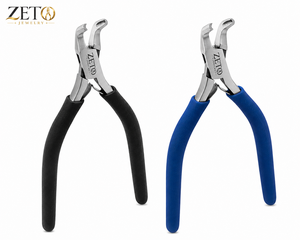 Alicates de punta curva con mordazas ranuradas de acero inoxidable para fabricación de joyas, herramienta para doblar alambre con mango ergonómico - Product Image 1