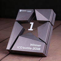 Trophée personnalisé en bois et verre, plaque de gagnant géométrique personnalisée avec logo pour événement d'entreprise, concours, service de conception