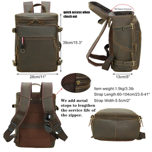 Best Quality Unisex Casual Genuine <b>Leather</b> <b>Backpack</b> with Zipper Closure Personalized <b>Large</b> Capacity <b>Leather</b> <b>Backpack</b> Bag - Product Image 4