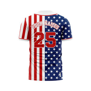 Personnalisable Vintage Baseball Jersey USA Drapeau Pull Design Sans Boutons Entièrement Imprimé pour les Équipes Événements Active OEM Tops - Product Image 6