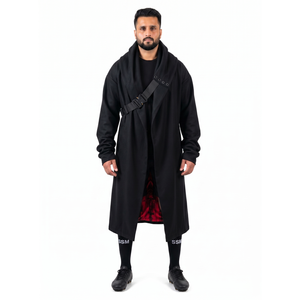 Gabardina de lana extragrande para hombre, estilo gótico, tipo capa, abrigo de calle vanguardista, fabricante OEM de ropa exterior. - Product Image 1