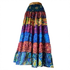 Faldas de seda estampadas de alta calidad para mujer, nuevo estilo de moda, faldas transpirables estilo bohemio hippie, fabricante mayorista - Product Image 1